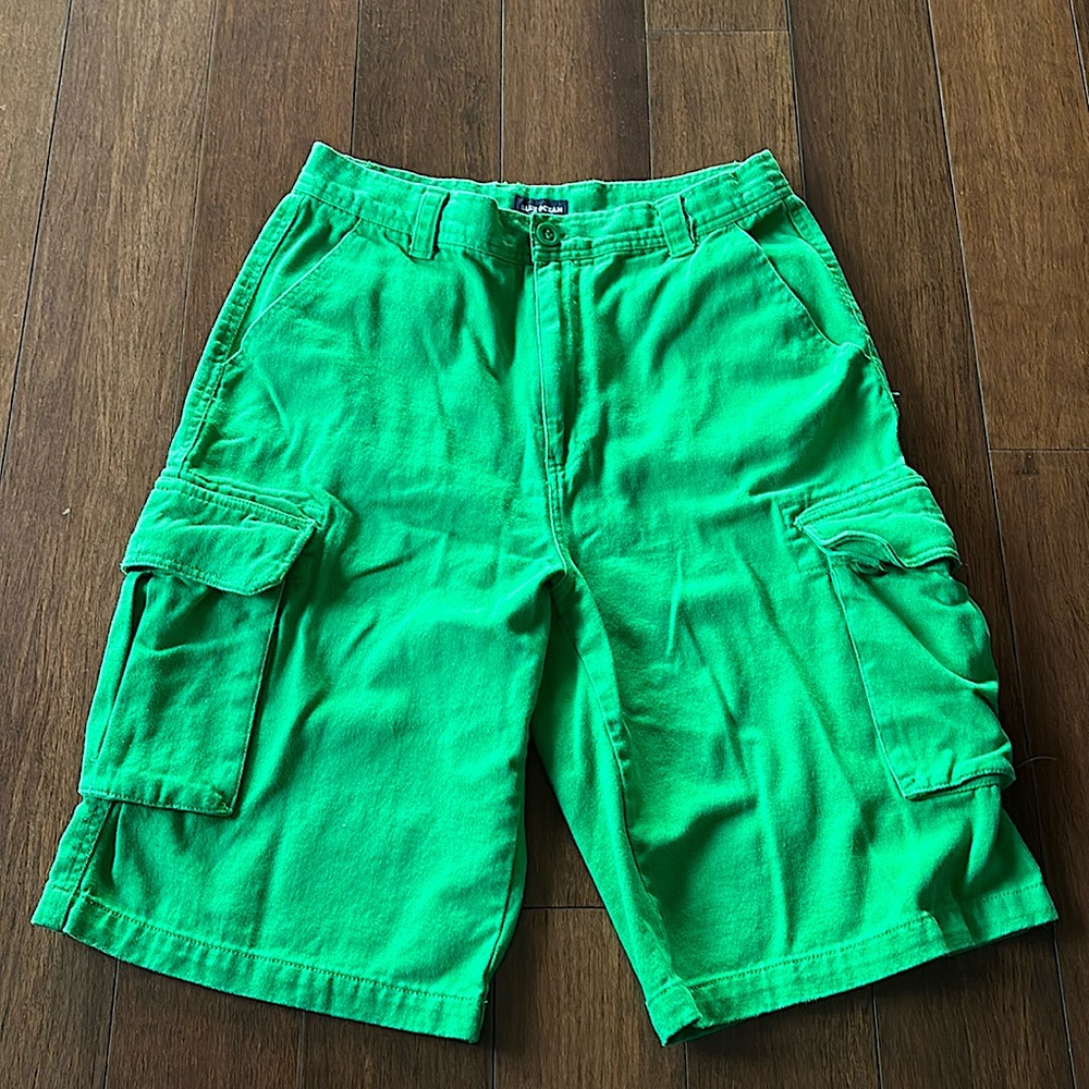 Green Jean Cargo Shorts - Men’s 34